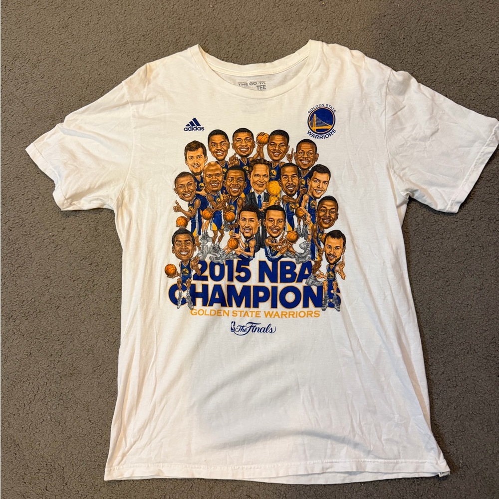 Adidas White 2015 Golden State Warriors Champions Tee Size Large